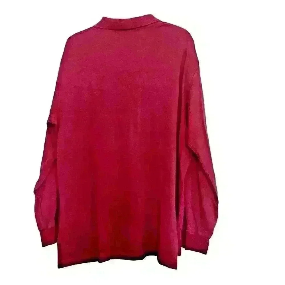 VTG Polo Ralph Lauren Sz XL Maroon Collared Pull Over Shirt Preppy Casual - Picture 2 of 10
